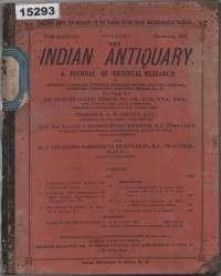 Image of The Indian Antiquary: A Journal of Oriental Research; Antikuitas India: Jurnal Penelitian Oriental