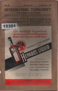 Image of Geneeskundig Tijdschrift voor Nederlandsch-Indië; Majalah Kedokteran untuk Hindia Belanda