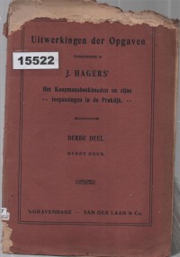 Image of Uitwerkingen der Opgaven Voorkomende in J. Hagers' 
