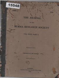 Image of Journal of the Burma Research Society, Volume XXVI ; Jurnal Masyarakat Penelitian Burma, Volume XXVI