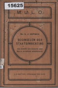 Image of Beginselen der Staatsinrichting ; Prinsip-Prinsip Tata Negara