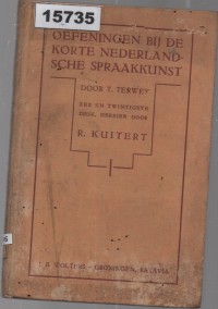 Image of Oefeningen bij de Korte Nederlandische Spraakkunst; Latihan Tata Bahasa Belanda Singkat