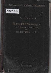 Image of Technische Messungen bei Maschinenuntersuchungen und zur Betriebskontrolle ; Pengukuran Teknik pada Pemeriksaan Mesin dan Pengendalian Operasional