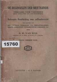 Image of De Beginselen der Meetkunde: Verklaard voor Vaklieden (Met Opgaven en Antwoorden); Prinsip-Prinsip Geometri: Dijelaskan untuk Pekerja Profesional (Dengan Soal dan Jawaban)
