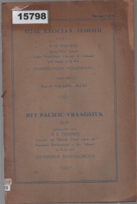 Image of Het Pacific-Vraagstuk: Rede uitgesproken door M.H. Thamrin in de Volksraad op 13 Juli 1934 ; Soal Lautan Teduh: Pidato M.H. Thamrin dalam Volksraad pada 13 Juli 1934