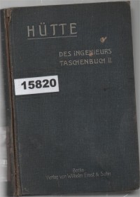 Image of „Hütte“ Des Ingenieurs Taschenbuch ; Buku Saku Insinyur 