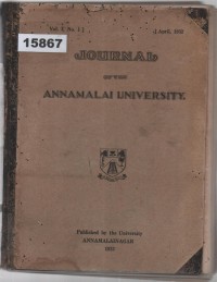Image of Journal of the Annamalai University; Jurnal Universitas Annamalai