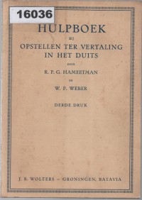 Image of Hulpboek bij Opstellen ter Vertaling in het Duits ;  Buku Panduan untuk Menulis dan Menerjemahkan ke dalam Bahasa Jerman