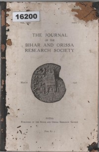 Image of The Journal of the Bihar and Orissa Research Society ; Jurnal dari Perhimpunan Riset Bihar dan Orissa