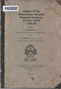 Image of Report of Bhandarkar Oriental Research Institute for 1935–36 ; Laporan Bhandarkar Oriental Research Institute untuk Tahun 1935–36