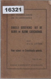 Image of Enkele Gegevens uit de Bijbel en Kleine Catechismus; Beberapa Informasi dari Alkitab dan Katekismus Kecil