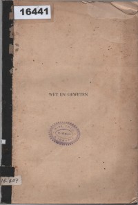 Image of Wet en Geweten; Hukum dan Hati Nurani