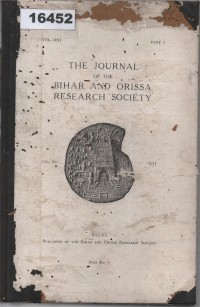 Image of The Journal of the Bihar and Orissa Research Society, Vol. XXI; Jurnal Masyarakat Penelitian Bihar dan Orissa, Vol. XXI