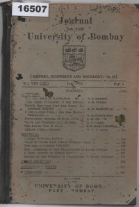 Image of Journal of the University of Bombay (History, Economics and Sociology: No. 15) ; Jurnal Universitas Bombay (Sejarah, Ekonomi, dan Sosiologi: No. 15)