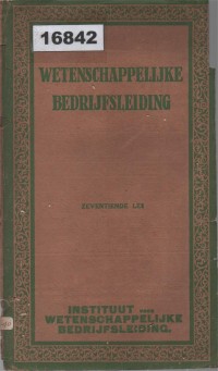Image of Wetenschappelijke Bedrijfsleiding; Manajemen Ilmiah