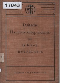 Image of Duitsche Handelscorrespondentie ; Korespondensi Dagang dalam Bahasa Jerman
