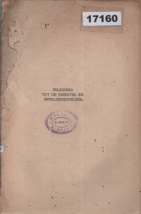 Image of Inleiding tot de Variatie- en Erfelijkheidsleer; Pengantar dalam Ilmu Variasi dan Keturunan