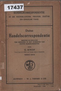 Image of Duitse Handelscorrespondentie; Korespondensi Perdagangan dalam Bahasa Jerman