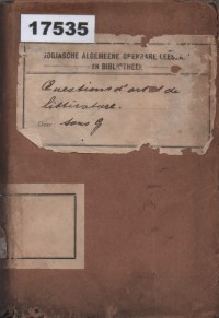 Image of Questions d'art et de littérature; Pertanyaan tentang Seni dan Sastra