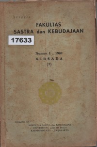 Image of Buletin Fakultas Sastra dan Kebudajaan: KIRSADA; Buletin Fakultas Sastra dan Kebudajaan: KIRSADA