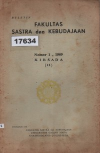 Image of Buletin Fakultas Sastra dan Kebudajaan: KIRSADA (II); Buletin Fakultas Sastra dan Kebudayaan: KIRSADA (II)