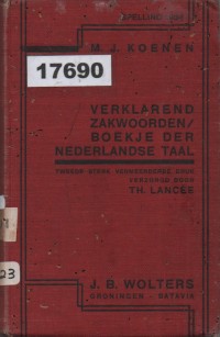 Image of Verklarend Zakwoordenboek der Nederlandse Taal; Kamus Ringkas Bahasa Belanda