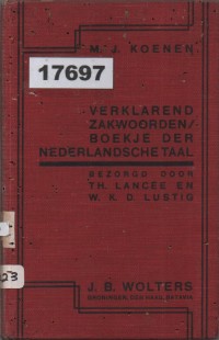 Image of Verklarend Zakwoordenboekje Der Nederlandsche Taal; Kamus Kantong Bahasa Belanda
