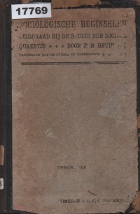 Image of Sociologische Beginselen. Leidraad bij de Studie der Sociale Quaestie; Prinsip-prinsip Sosiologi. Panduan untuk Studi Masalah Sosial
