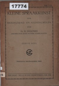 Image of Kleine Spraakkunst voor Handelsdag- en Avondscholen; Seni Berbicara Kecil untuk Sekolah Perdagangan dan Malam