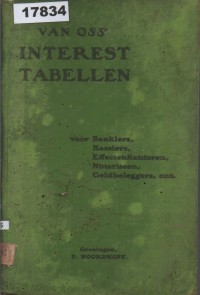 Image of Van Oss' Interest Tabellen; Tabel Bunga Van Oss