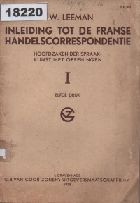 Image of Inleiding tot de Franse Handelscorrespondentie; Pengantar untuk Surat Menyurat Perdagangan dalam Bahasa Prancis