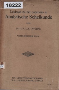 Image of Leidraad bij het onderwijs in Analytische Scheikunde; Panduan Pengajaran dalam Kimia Analitik