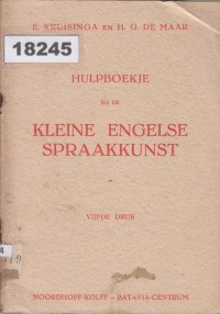 Image of Hulpboekje bij de Kleine Engelse Spraakkunst; Buku Bantuan untuk Tata Bahasa Inggris Ringkas