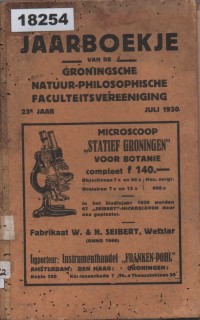 Image of Jaarboekje van de Groningsche Natuur-Philosophische Faculteitsvereeninging: 23 Jaar, Juli 1930; Buklet dari Asosiasi Filsafat Alam Groningen: Tahun 23, Juli 1930