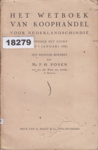 Image of Het Wetboek van Koophandel voor Nederlands-Indië; Kitab Undang-Undang Perdagangan untuk Hindia Belanda