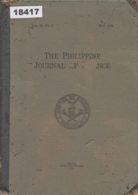 Image of The Philippine Journal of Science Volume 36; Jurnal Ilmu Pengetahuan Filipina Volume 36