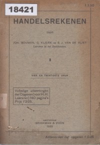 Image of Handelsrekenen; Perhitungan Bisnis
