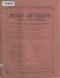 Image of The Indian Antiquary: A Journal of Oriental Research; Antikuitas India: Sebuah Jurnal Penelitian Oriental