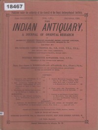 Image of The Indian Antiquary: A Journal of Oriental Research; Antikuitas India: Sebuah Jurnal Penelitian Oriental