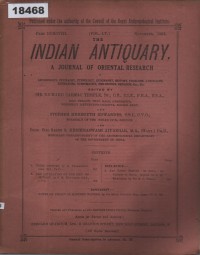 Image of The Indian Antiquary: A Journal of Oriental Research; Antikuitas India: Sebuah Jurnal Penelitian Oriental
