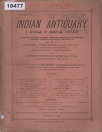 Image of The Indian Antiquary: A Journal of Oriental Research; Antikuitas India: Jurnal Penelitian Oriental