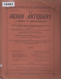 Image of The Indian Antiquary: A Journal of Oriental Research; Antikuitas India: Jurnal Penelitian Oriental