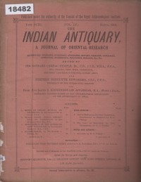 Image of The Indian Antiquary: A Journal of Oriental Research; Antikuitas India: Jurnal Penelitian Oriental