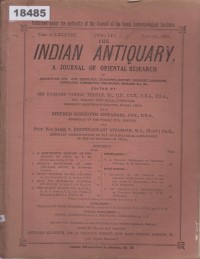 Image of The Indian Antiquary: A Journal of Oriental Research; Antikuitas India: Jurnal Penelitian Oriental