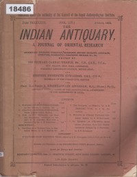 Image of The Indian Antiquary: A Journal of Oriental Research; Antikuitas India: Jurnal Penelitian Oriental
