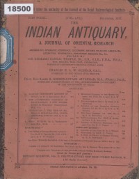 Image of The Indian Antiquary: A Journal of Oriental Research; Antikuitas India: Jurnal Penelitian Oriental