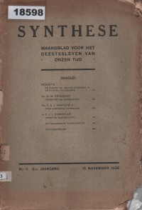 Image of SYNTHESE Maandblad voor het Geestesleven van Onzen Tijd; SYNTHESE Majalah Bulanan untuk Kehidupan Jiwa Zaman Kita