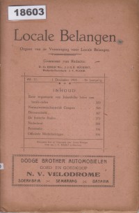 Image of Locale Belangen; Kepentingan Lokal