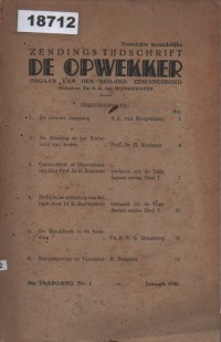 Image of Zendingstijdschrift De Opwekker; Jurnal Misi Pengkhotbah De Opwekker