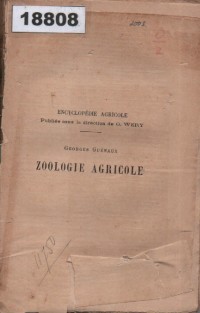 Image of Zoologie Agricole; Zoologi Agrikultur